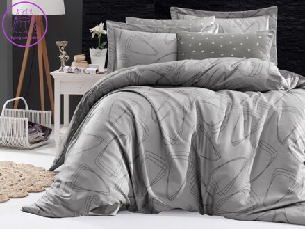 Francouzské povlečení Satén 240x200, 70x90cm Rovena grey