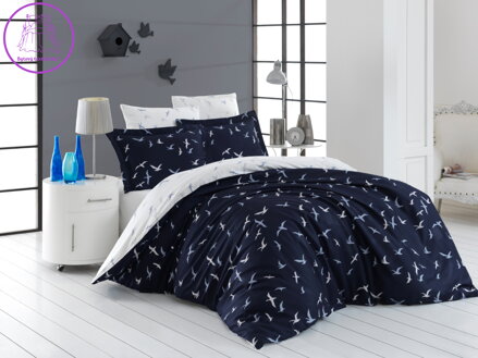 Francouzské povlečení Satén 240x200, 70x90cm Liberta blue