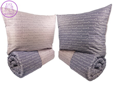 Francouzské povlečení Satén 240x200, 70x90cm Love