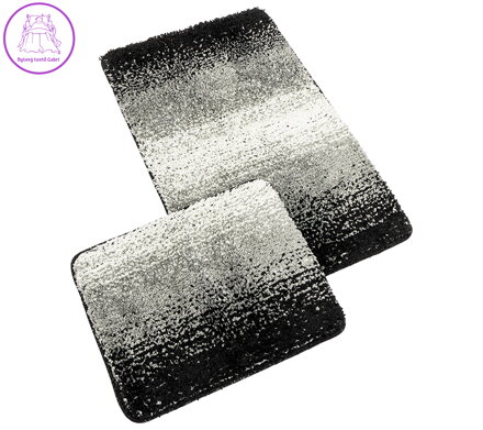 Koupelnová sada předložek SILVER 60x100+60x50cm šedá/černá