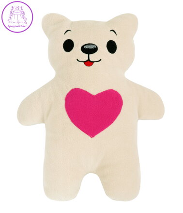 Tvarovaný polštářek medvídek se srdcem