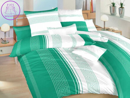 Povlečení bavlna Egypt zelený 140x200, 70x90 cm II.jakost