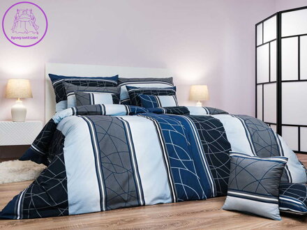 Povlečení bavlna Bruno modrý 140x200, 70x90 cm II.jakost