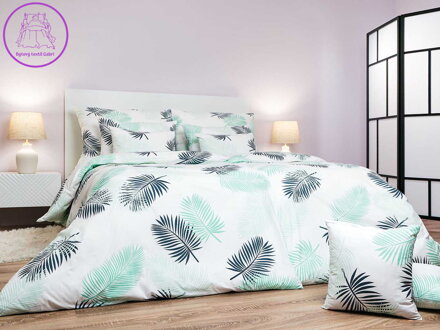 Povlečení bavlna Peříčka mentolová 140x200, 70x90 cm II.jakost