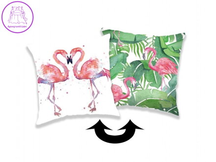 Polštářek s flitry Flamingo 01 40x40 cm
