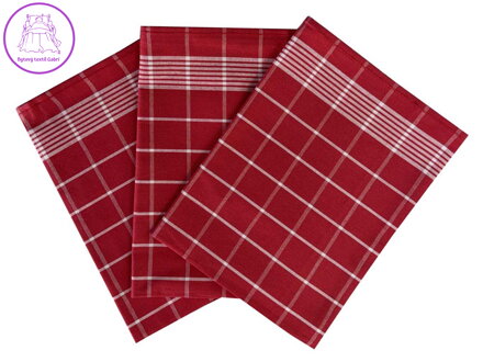 Svitap Utěrka Pozitiv Egyptská bavlna 50x70 cm vínová/bílá 3 ks