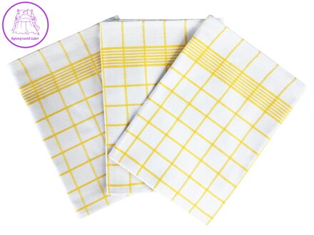 Svitap Utěrka Negativ Egyptská bavlna 50x70 cm bílá/žlutá 3 ks