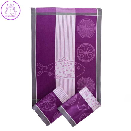 Svitap Utěrka Extra savá 50x70 cm Ryba s citronem fialová 3 ks