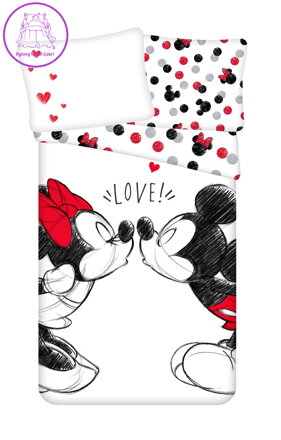 Jerry Fabrics Povlečení Mickey and Minnie Love 04 140x200, 70x90 cm