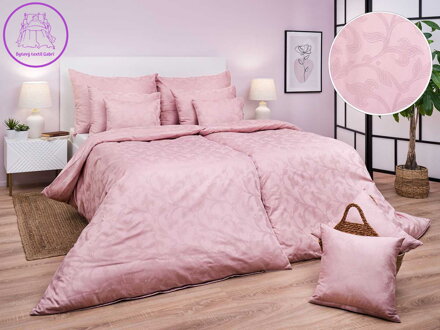 Dadka Povlečení damašek Rokoko pudrové 240x220, 2x70x90 cm