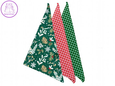 Vánoční utěrky Větvičky 25800 45x70 cm 3 ks