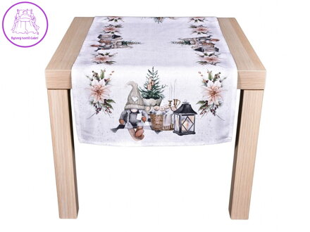 Vánoční ubrus Skřítek s lucernou CYH6060C 40x140 cm