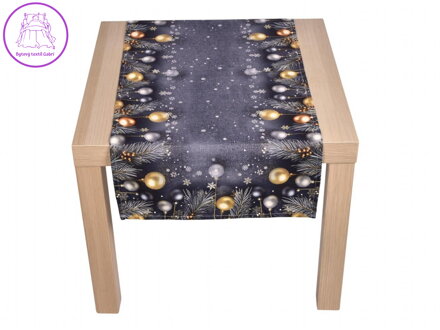 Vánoční ubrus Jehličí a baňky CYH5918C 40x140 cm