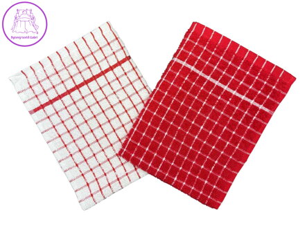 Utěrka froté Olga červenobílá (bal.2 ks)