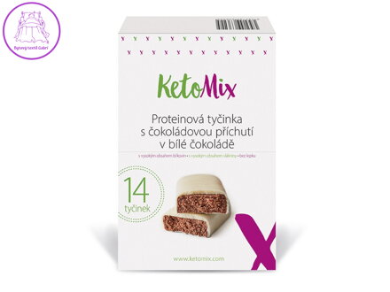 KetoMix Proteinová tyčinka s čokoládovou příchutí v bílé čokoládě 40 g