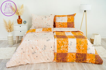 Ložní povlečení bavlněné Stanex golden (LS197), 140 x 220 + 90 x 70, Knoflíkové