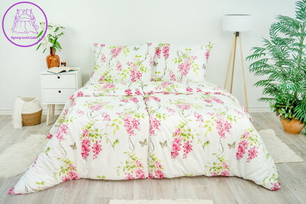 Ložní povlečení bavlněné Stanex fresha růžová (LS265), 140 x 220 + 90 x 70, Knoflíkové