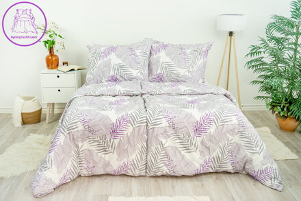 Ložní povlečení bavlněné Stanex Irina fialová (LS260), 140 x 200 + 90 x 70, Zip