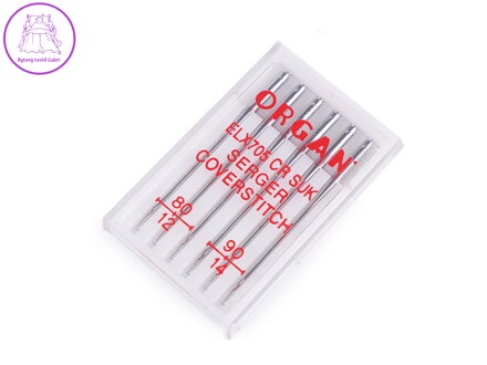 Strojové jehly ELX 705 Chromium SUK 80; 90 Organ pro overlocky