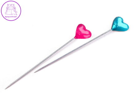 Ozdobné špendlíky délka 55 mm srdce