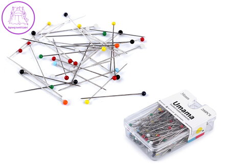 Špendlíky se skleněnou hlavičkou délka 38 mm