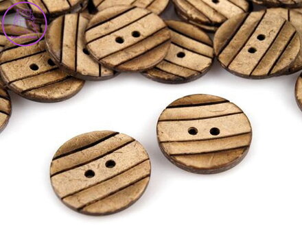 Knoflík kokos proužkovaný velikost 36"