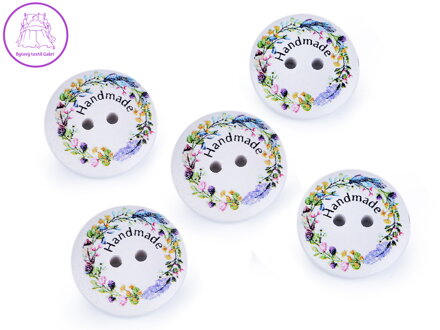 Dřevěný dekorační knoflík Handmade, Vyrobeno s láskou