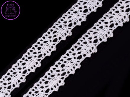 Bavlněná krajka šíře 15 mm paličkovaná