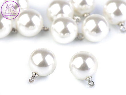 Perla s očkem / knoflík Ø11 mm