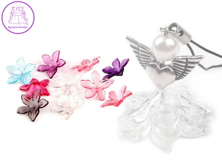 Plastové korálky květ / sukýnka Ø29 mm