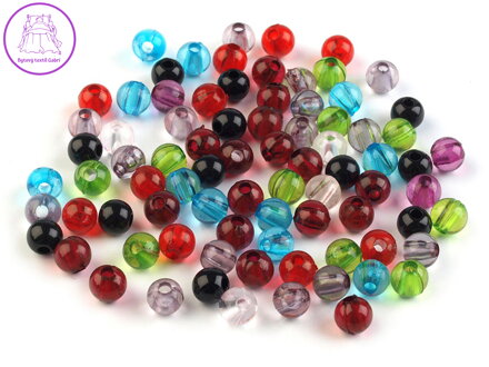 Plastové korálky Transparent Ø6 mm