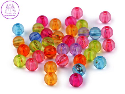 Plastové korálky Transparent Ø8 mm