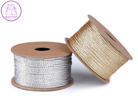 Lurexová šňůrka plochá / provázek šíře 1,2 mm vánoční