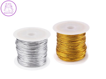 Šnůrka s lurexem Ø2 mm kulatá, vánoční