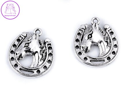 Přívěsek kůň s podkovou 18x21 mm