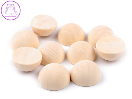 Dřevěné polokoule bez dírek Ø25 mm