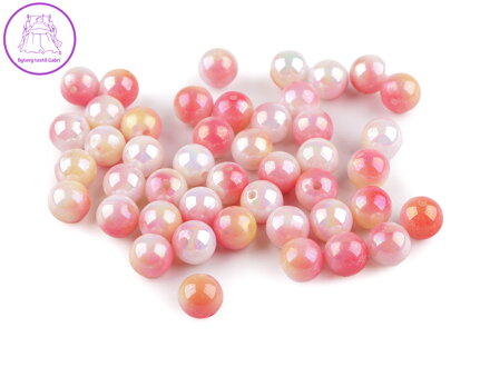 Plastové korálky s mermaid efektem Ø10 mm