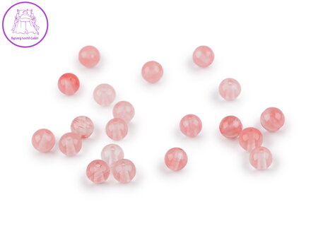 Třešňový křemen syntetický, minerální korálky Ø5 mm