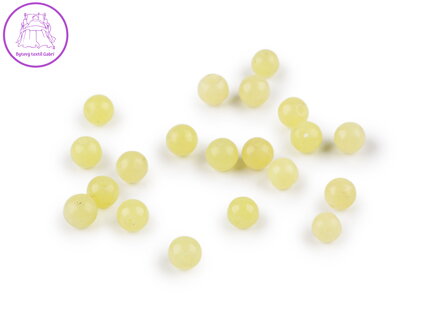 Jadeit citronový syntetický, minerální korálky Ø6 mm