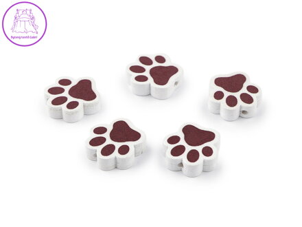 Dřevěné korálky tlapky 20x20 mm