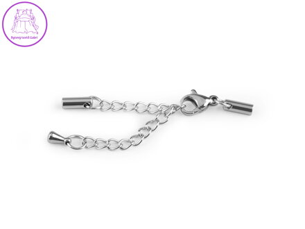 Karabinka s prodlužovacím řetízkem a koncovkami z nerezové oceli