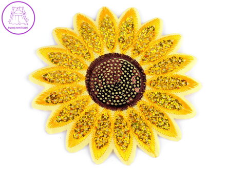 Nažehlovačka slunečnice s flitry