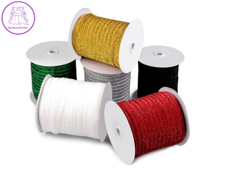 Sametová lurexová stuha šíře 10 mm