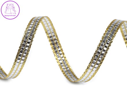 Stuha s lurexem šíře 9 mm