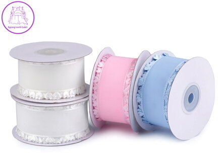 Stuha se srdíčky šíře 40 mm