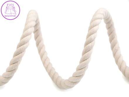 Bavlněná šňůra kroucená  Ø10 mm tuhá
