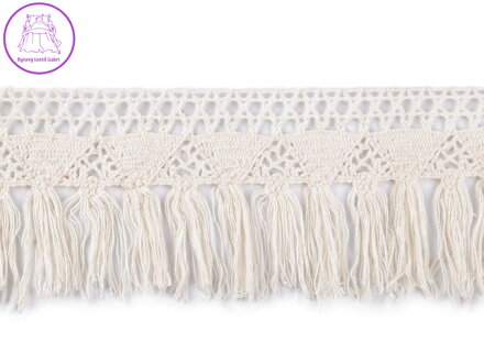 Bavlněné třášně / krajka šíře 7 cm