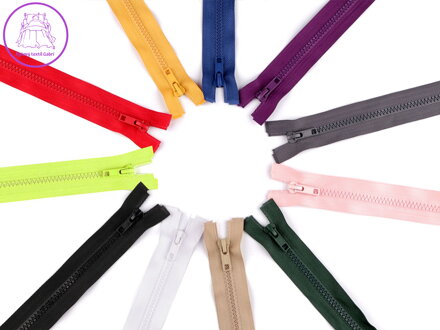 Zip kostěný 5 mm dělitelný 2 jezdce / dvoucestný 80 cm bundový