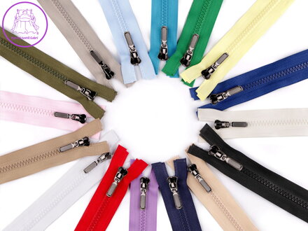 Kostěný zip No 5 délka 90 cm s ozdobným jezdcem