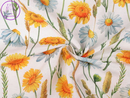 Dekorační látka Loneta květy